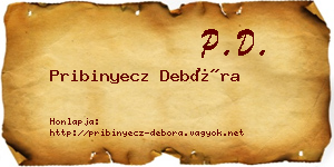 Pribinyecz Debóra névjegykártya